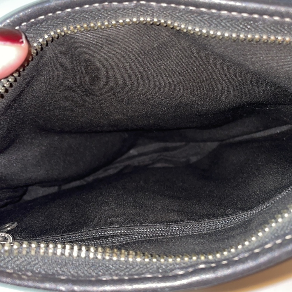 Black Coach Crossbody Purse with Silver Hardware - Picture 4 of 5
